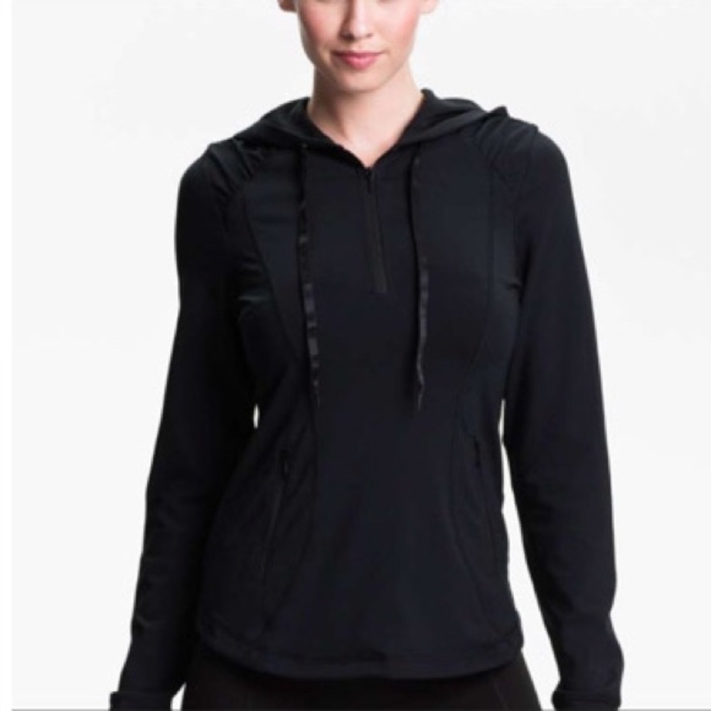 Spanx Shape Wear Hooded Workout Pullover Jacket M